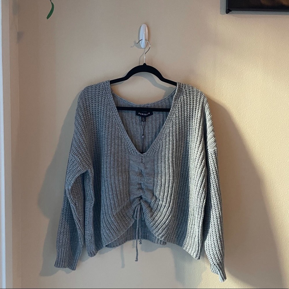NWT Parisian Tie Front Slouchy Sweater 🤍